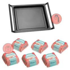 Parrilla lisa antiadherente Efficient con asas 43 cm - Aluminio fundido - BRA + REGALO cajas hamburguesas