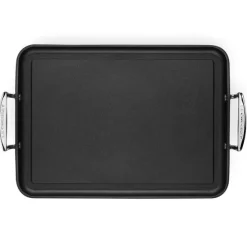 Parrilla lisa antiadherente TNS PRO rectangular 25 x 35 cm - Aluminio forjado - Le Creuset