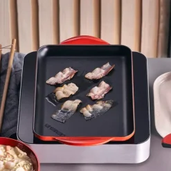 Parrilla lisa rectangular cereza 31,5 cm - Hierro fundido - Le Creuset