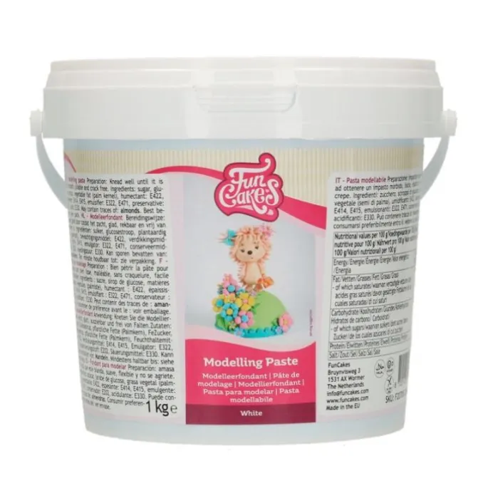 Pasta de modelado blanca 1 kg - Sin gluten - Funcakes
