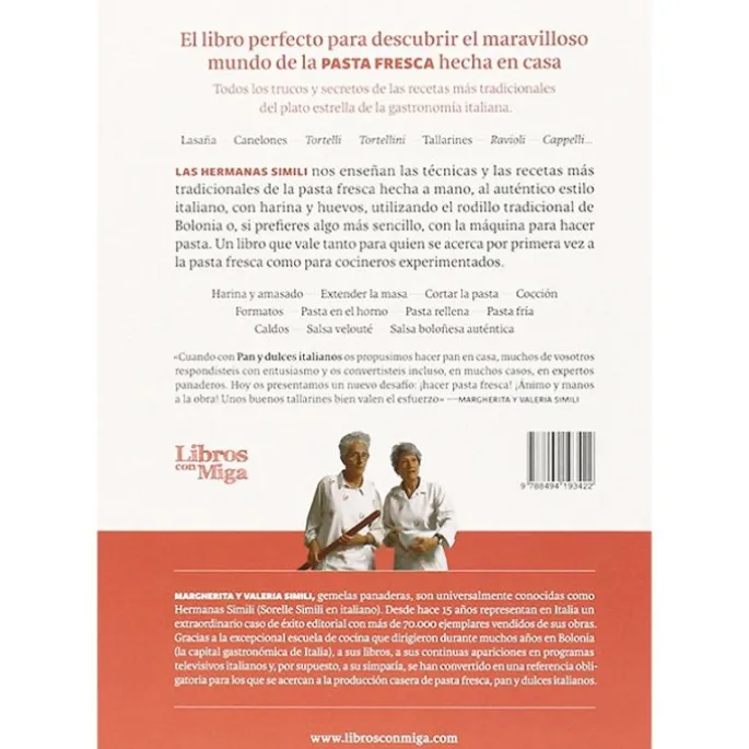 Pasta fresca al auténtico estilo italiano - Hermanas Simili - Libros con Miga