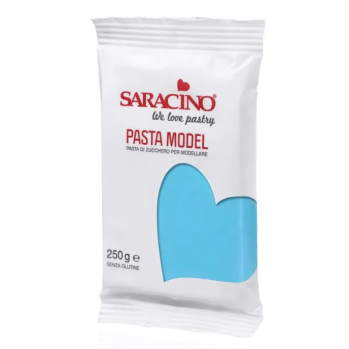 Pasta para modelar azul clara 250 g - Sin gluten - Saracino