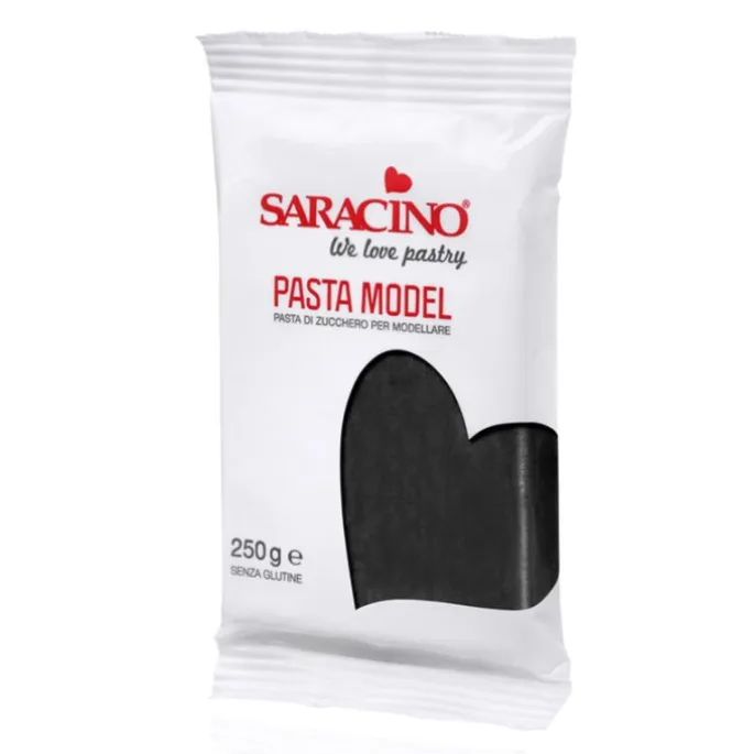 Pasta para modelar negra 250 g - Sin gluten - Saracino
