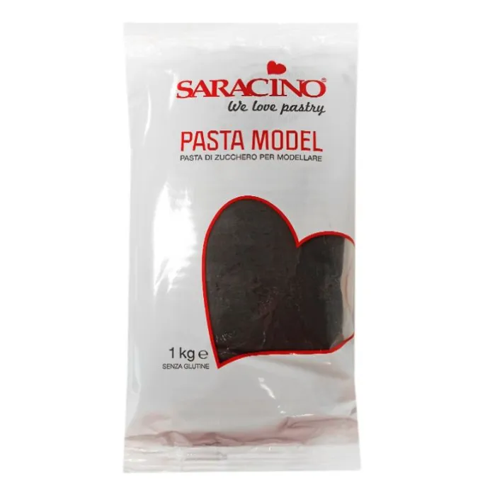 Pasta para modelar negra 1 kg - Sin gluten - Saracino