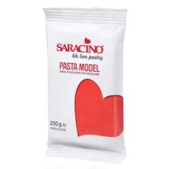 Pasta para modelar roja 250 g - Sin gluten - Saracino