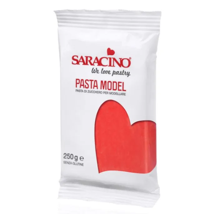 Pasta para modelar roja 250 g - Sin gluten - Saracino
