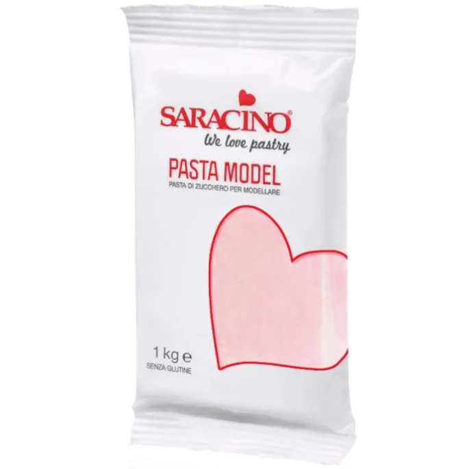Pasta para modelar rosa bebé 1 kg - Sin gluten - Saracino