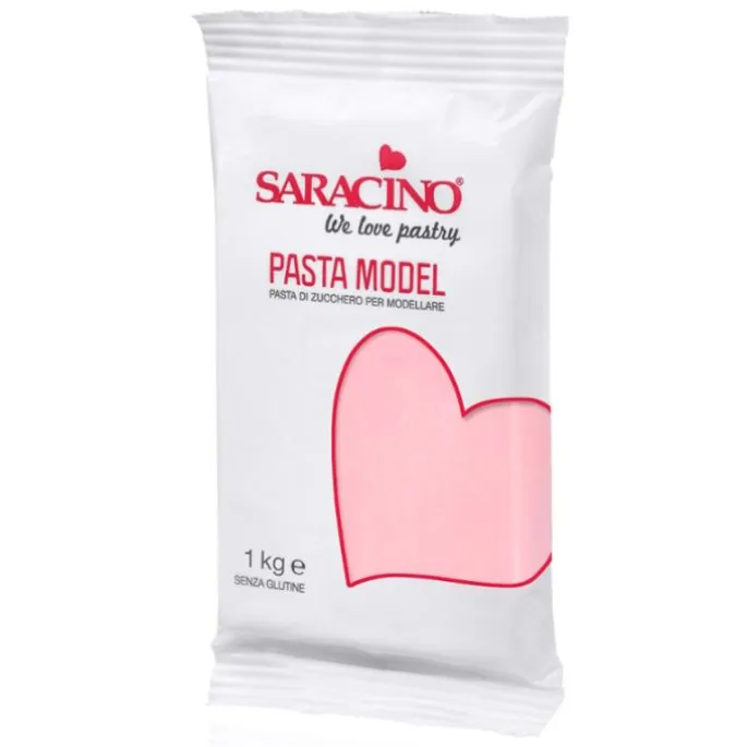 Pasta para modelar rosa 1 kg - Sin gluten - Saracino