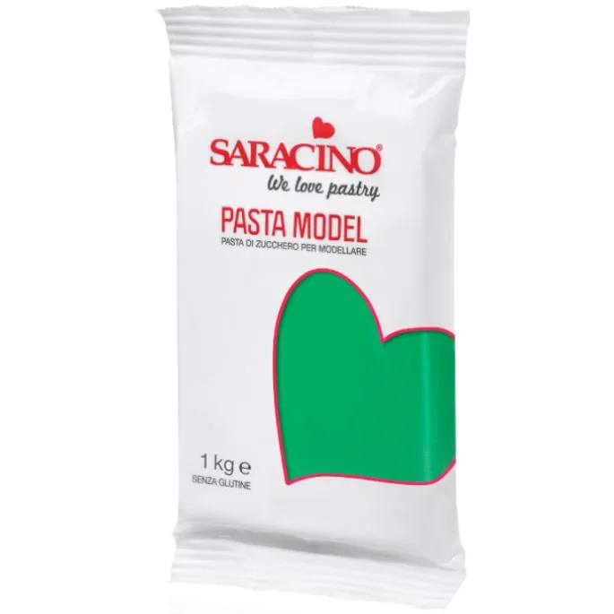 Pasta para modelar verde 1 kg - Sin gluten - Saracino