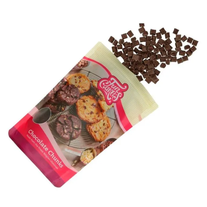 Pedacitos de chocolate negro 350 g - Funcakes
