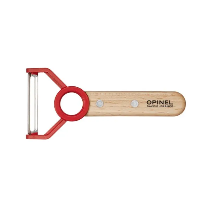 Pelador Le Petit Chef con mango de madera haya 13,5 cm - Acero inoxidable - Opinel