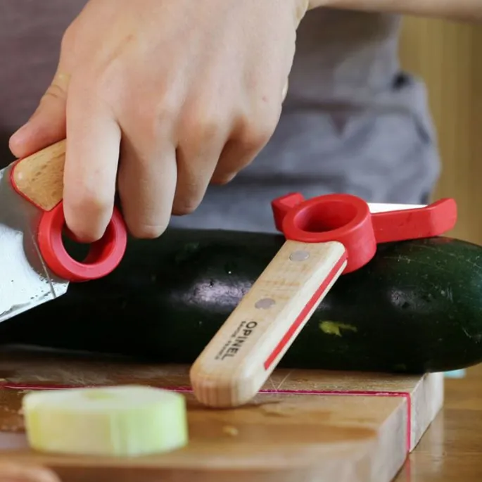 Pelador Le Petit Chef con mango de madera haya 13,5 cm - Acero inoxidable - Opinel