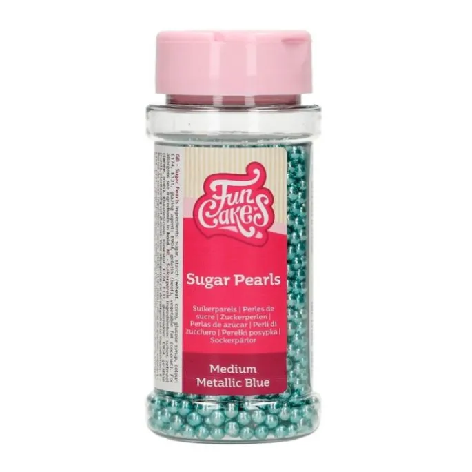 Perlas azules metalizadas 80 g - Funcakes