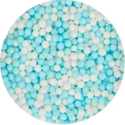 Perlas de azúcar blancas y azules 60 g - Funcakes