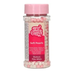 Perlas de azúcar blancas y rosas 60 g - Funcakes