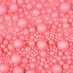 Perlas de azúcar varios tamaños rosas 100 g - Sin gluten - Modecor