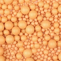 Perlas de azúcar varios tamaños amarillas anaranjadas 100 g - Sin gluten - Modecor