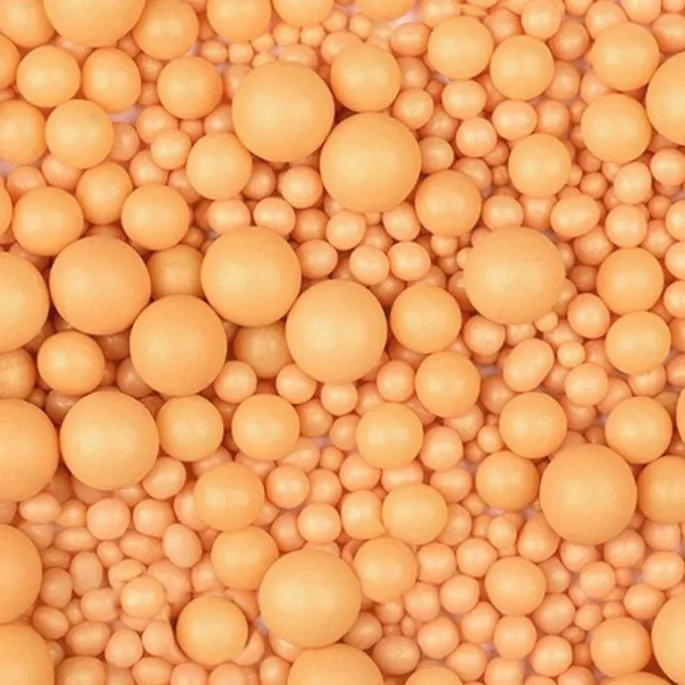 Perlas de azúcar varios tamaños amarillas anaranjadas 100 g - Sin gluten - Modecor