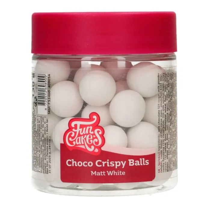 Perlas de chocolate blanco mate XXL 130 g - Funcakes