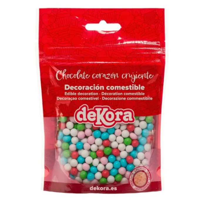 Perlas de chocolate crispy crujientes de colores 70 g - Dekora