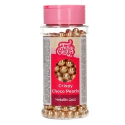 Perlas de chocolate crujiente oro metalizado 60 g - Funcakes