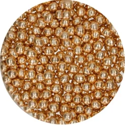 Perlas de chocolate crujiente oro metalizado 60 g - Funcakes