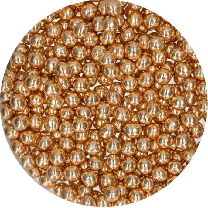 Perlas de chocolate crujiente oro metalizado 60 g - Funcakes