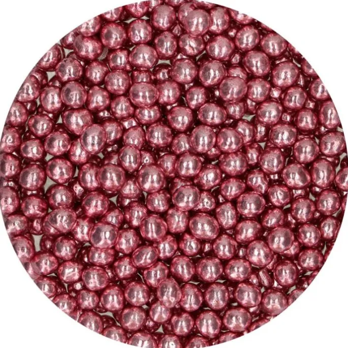 Perlas de chocolate crujiente rosa metalizado 60 g - Funcakes