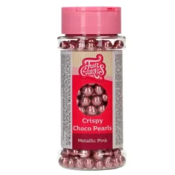 Perlas de chocolate crujiente rosa metalizado 60 g - Funcakes