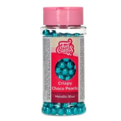 Perlas de chocolate crujiente azul metalizado 60 g - Funcakes