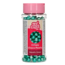 Perlas de chocolate crujiente verde metalizado 60 g - Funcakes