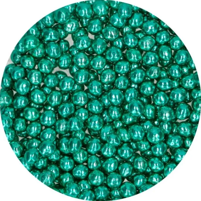 Perlas de chocolate crujiente verde metalizado 60 g - Funcakes