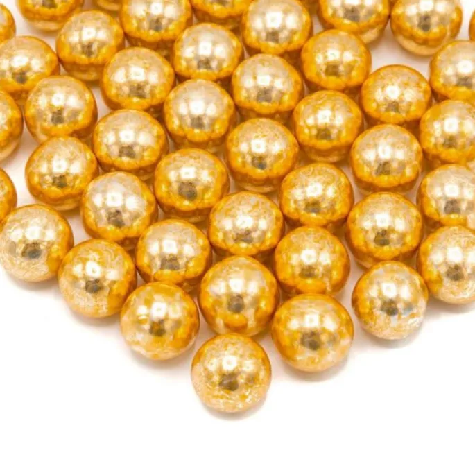 Perlas de chocolate doradas Vintage Gold Choco Crunch XXL 130 g - Happy Sprinkles