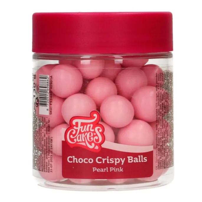 Perlas de chocolate rosa perlado XXL 130 g - Funcakes