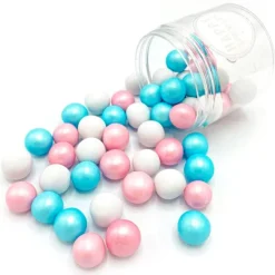 Perlas de chocolate rosas y azules Maybe Baby XXL 130 g - Happy Sprinkles