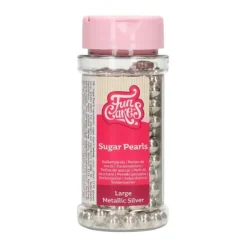 Perlas maxi plateadas 80 g - Funcakes