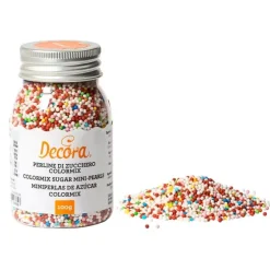 Perlas minis de azúcar multicolor 100 g - Decora