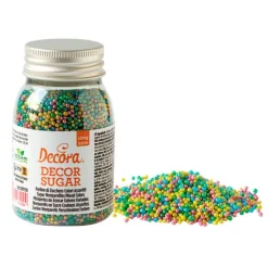 Perlas minis de azúcar multicolor metálicas 100 g - Decora