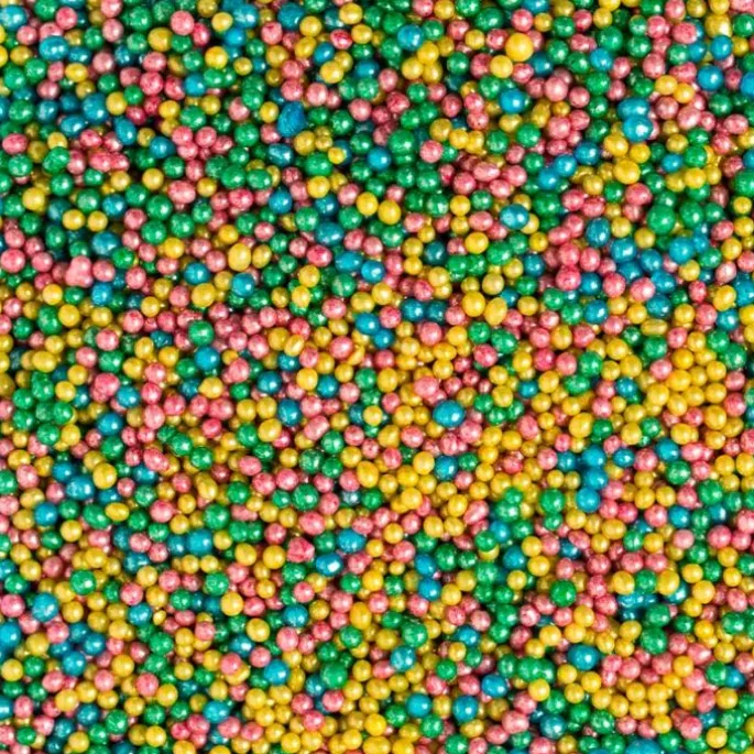 Perlas minis de azúcar multicolor metálicas 100 g - Decora