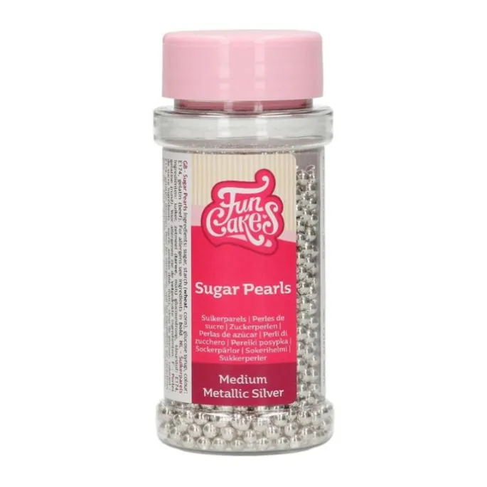 Perlas plateadas 80 g - Funcakes