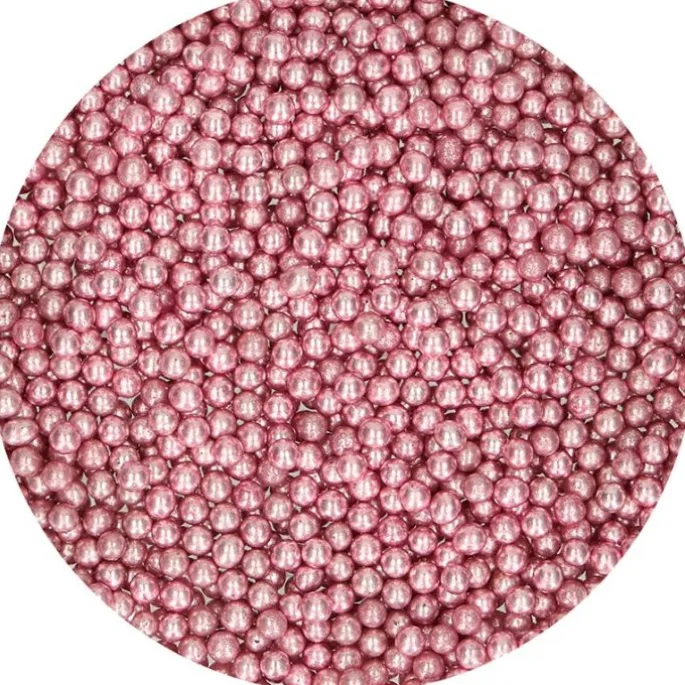 Perlas rosas metalizadas 80 g - Funcakes