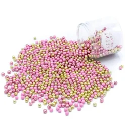 Perlas rosas y doradas metalizadas Happy Choco Dragées 80 g - Happy Sprinkles