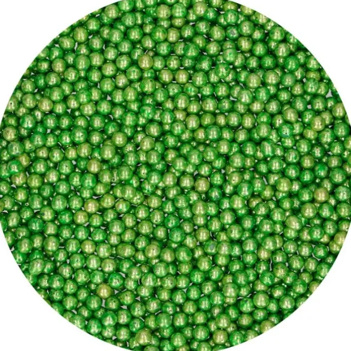 Perlas verdes metalizadas 80 g - Funcakes