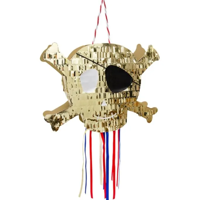 Piñata de calavera Pirates Bounty - Meri Meri + REGALOS globo foil y vela