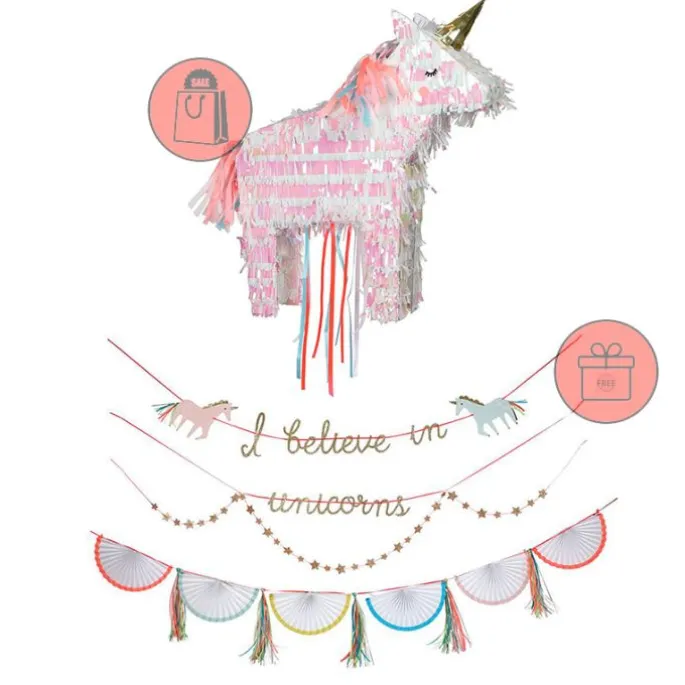 Piñata de Unicornio 46 cm - Meri Meri + REGALO guirnalda