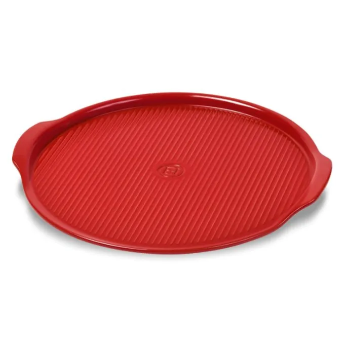 Piedra para pan y pizza grill roja 37 x 3 cm - Cerámica - Emile Henry