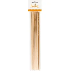 Pilares de madera para tartas - palitos para algodón de azúcar (12) - Decora
