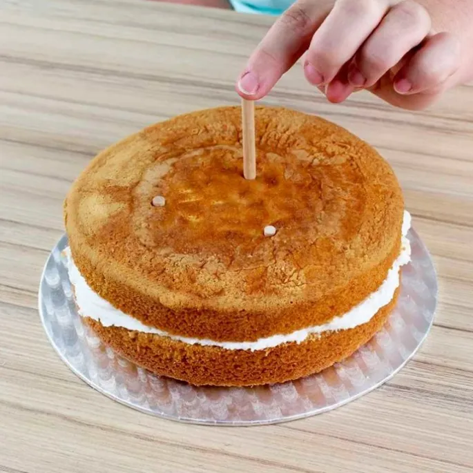 Pilares de madera para tartas - palitos para algodón de azúcar (12) - Decora