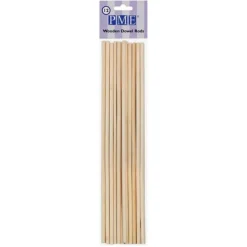 Pilares de madera para tartas - palitos para algodón de azúcar (12) - PME