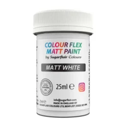 Pintura comestible mate blanca 25 ml - Sugarflair